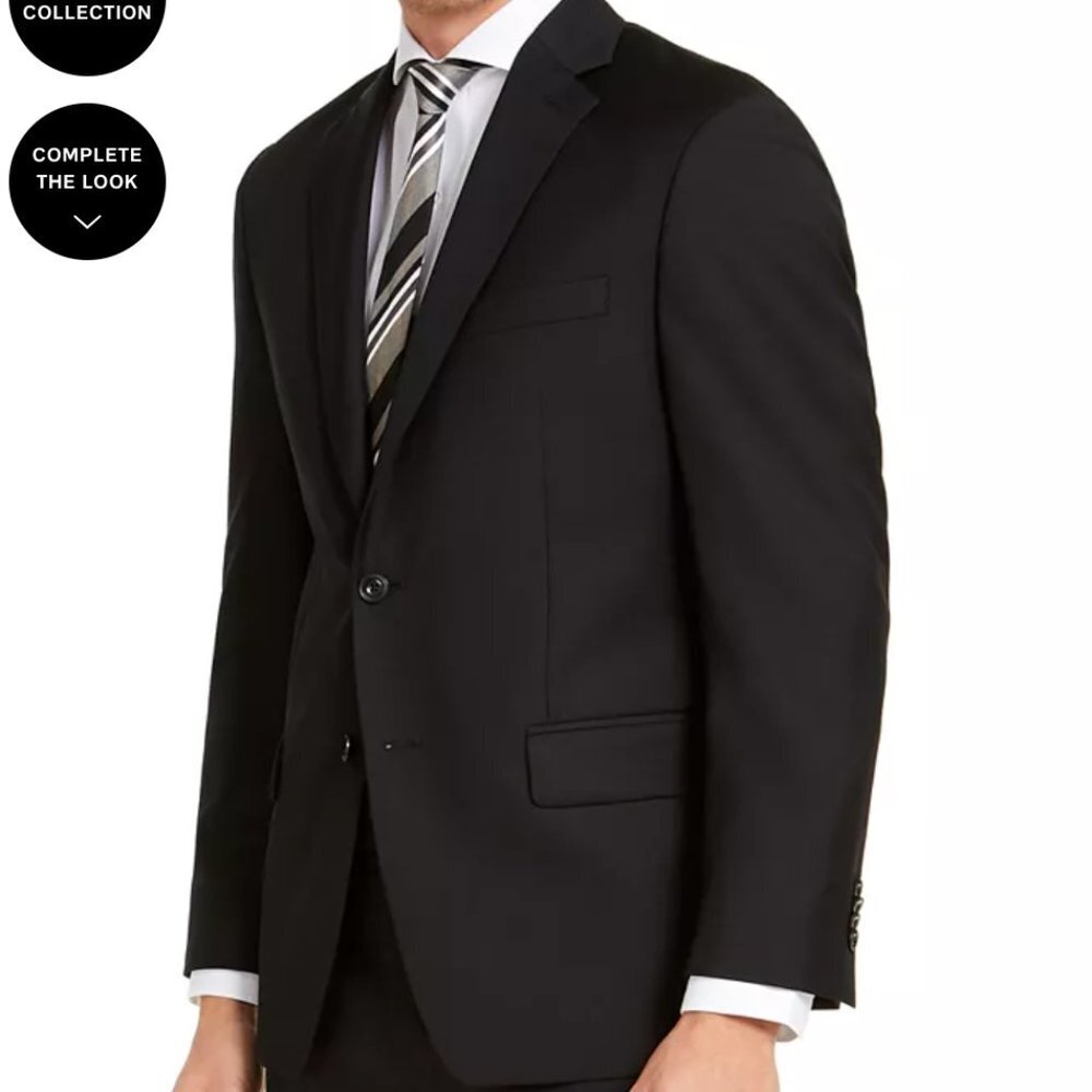 NWT Michael Kors Kris airsoft stretch black suit jacket wool blend 46reg and 40S